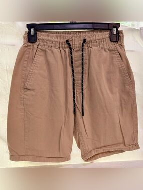 Source Unknown Men's Drawstring Athletic Shorts - Tan with Black Drawcord B0062
